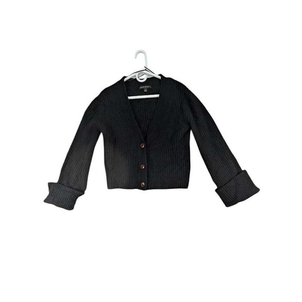Banana Republic Cashmere Cardigan Womens S Black Office Siren 90s Grunge Indie